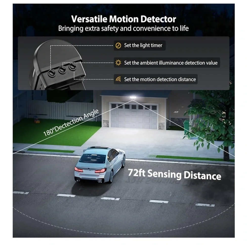 Outdoor Security Floodlight with Motion Sensor - Black